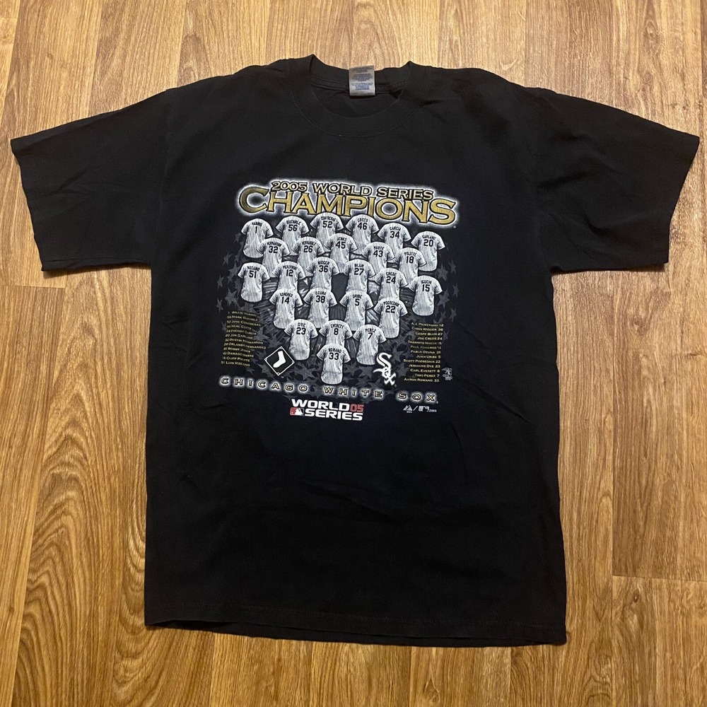 Vintage Chicago White Sox Shirt Men Large World 05 Series‎ Short Sleeve